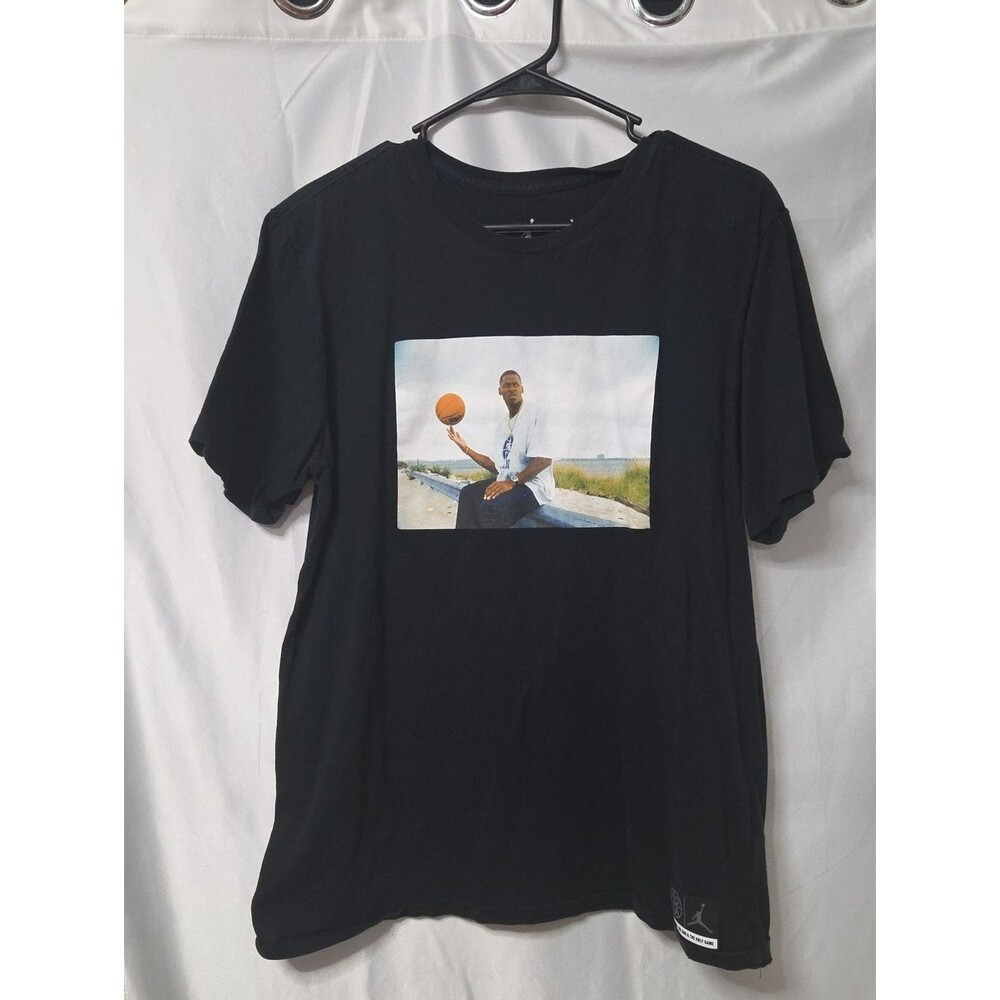 Jordan Black Short Sleeve Tee with Photo Graphic Size Large